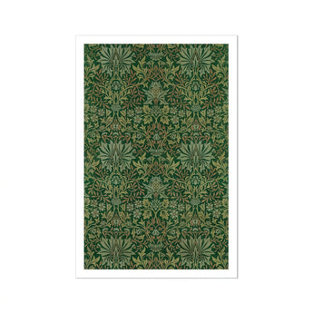 Flower Garden - William Morris Decorative Art Print, Ornate Green Floral Wallpaper Pattern Symmetrical Botanical Designs