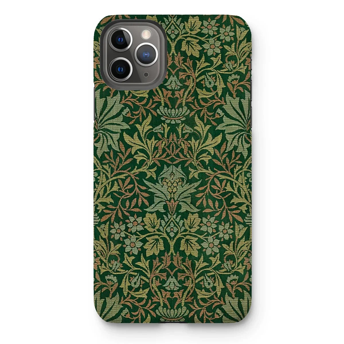 Flower Garden - William Morris Pattern Iphone Case, 11 Pro Max / Matte, Ornate Green Gold Floral Patterned Iphone Case