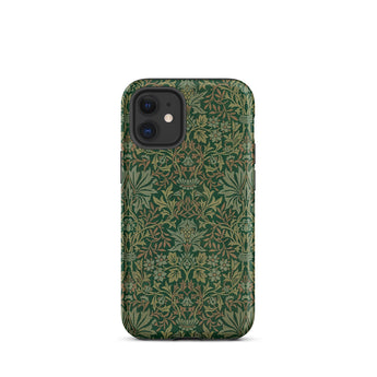 Flower Garden - William Morris Pattern Iphone Case, 12 Mini / Matte, Green Floral Patterned Phone Case