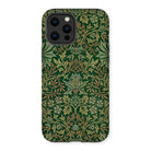 Flower Garden - William Morris Pattern Iphone Case, 12 Pro Max / Matte, Ornate Green Gold Floral Patterned Iphone Case Camera