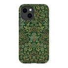 Flower Garden - William Morris Pattern Iphone Case, 14 / Matte, Ornate Green Gold Floral Patterned Iphone Case