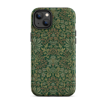 Flower Garden - William Morris Pattern Iphone Case, 14 Plus / Matte, Green Floral Patterned Phone Case