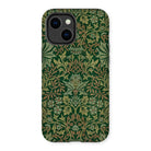 Flower Garden - William Morris Pattern Iphone Case, 14 Plus / Matte, Ornate Floral-patterned Iphone Case Green Gold Tones