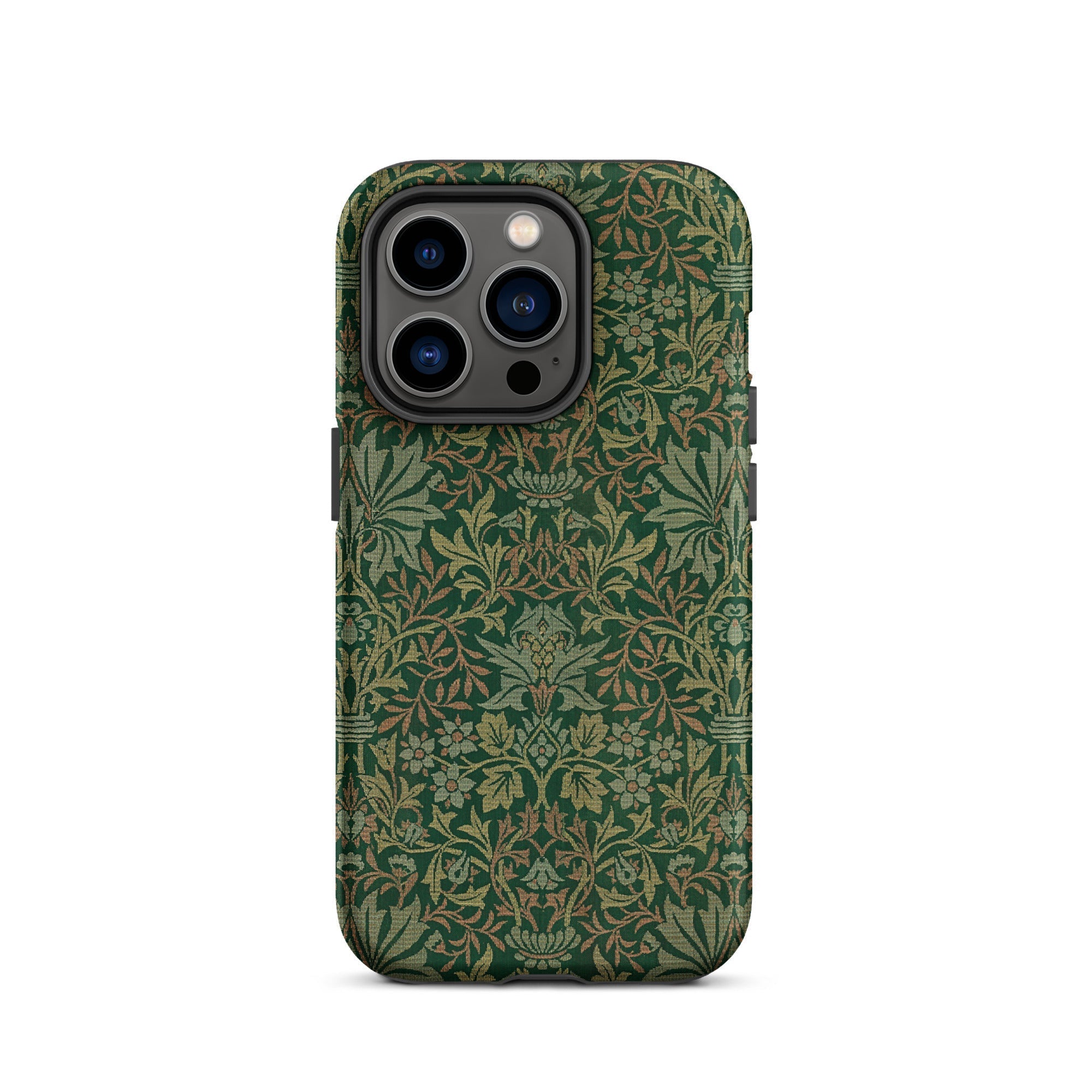 Flower Garden William Morris Pattern Iphone Case, 14 Pro / Matte, Green Floral Patterned Phone Case