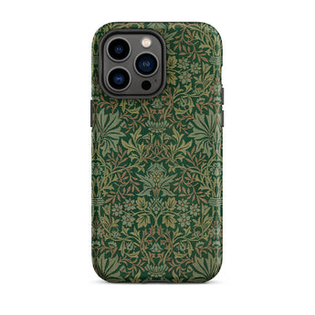 Flower Garden - William Morris Pattern Iphone Case, 14 Pro Max / Matte, Green Floral Patterned Phone Case