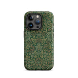 Flower Garden - William Morris Pattern Iphone Case, 15 Pro / Matte, Green Floral Patterned Phone Case
