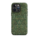 Flower Garden - William Morris Pattern Iphone Case, 15 Pro Max / Matte, Green Floral Patterned Phone Case