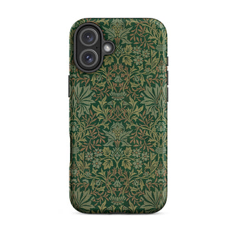 Flower Garden - William Morris Pattern Iphone Case, 16 Plus / Matte, Green Floral Patterned Phone Case