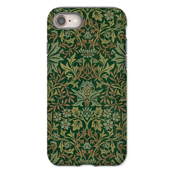 Flower Garden - William Morris Pattern Iphone Case, 8 / Matte, Ornate Floral Patterned Phone Case Shades Green Gold