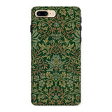 Flower Garden - William Morris Pattern Iphone Case, 8 Plus / Matte, Ornate Floral Patterned Phone Case Green Gold Design
