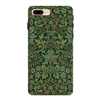 Flower Garden - William Morris Pattern Iphone Case, 8 Plus / Matte, Ornate Floral Patterned Phone Case Green Gold Design
