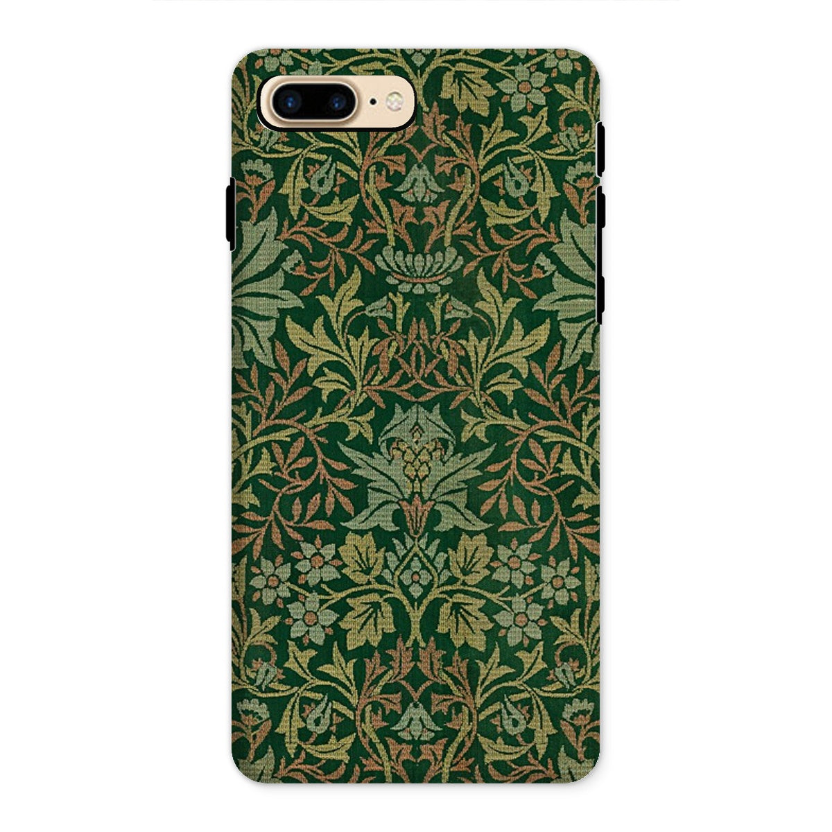 Flower Garden William Morris Pattern Iphone Case, 8 Plus / Matte, Ornate Floral Patterned Phone Case Green Gold Design