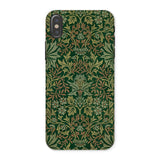 Flower Garden - William Morris Pattern Iphone Case, x / Matte, Smartphone Case Intricate Green Gold Floral Pattern