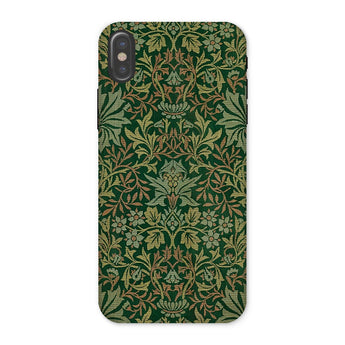 Flower Garden - William Morris Pattern Iphone Case, x / Matte, Smartphone Case Intricate Green Gold Floral Pattern