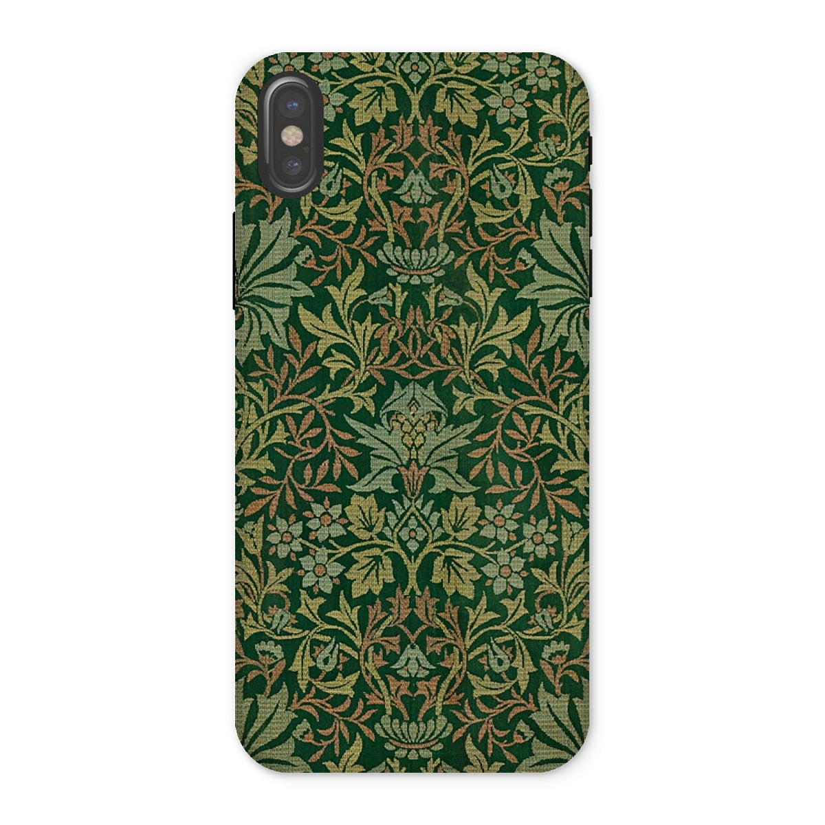 Flower Garden William Morris Pattern Iphone Case, x / Matte, Smartphone Case Intricate Green Gold Floral Pattern