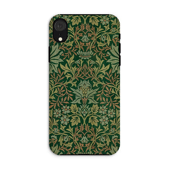 Flower Garden - William Morris Pattern Iphone Case, Xr / Matte, Smartphone Case Intricate Green Gold Floral Pattern