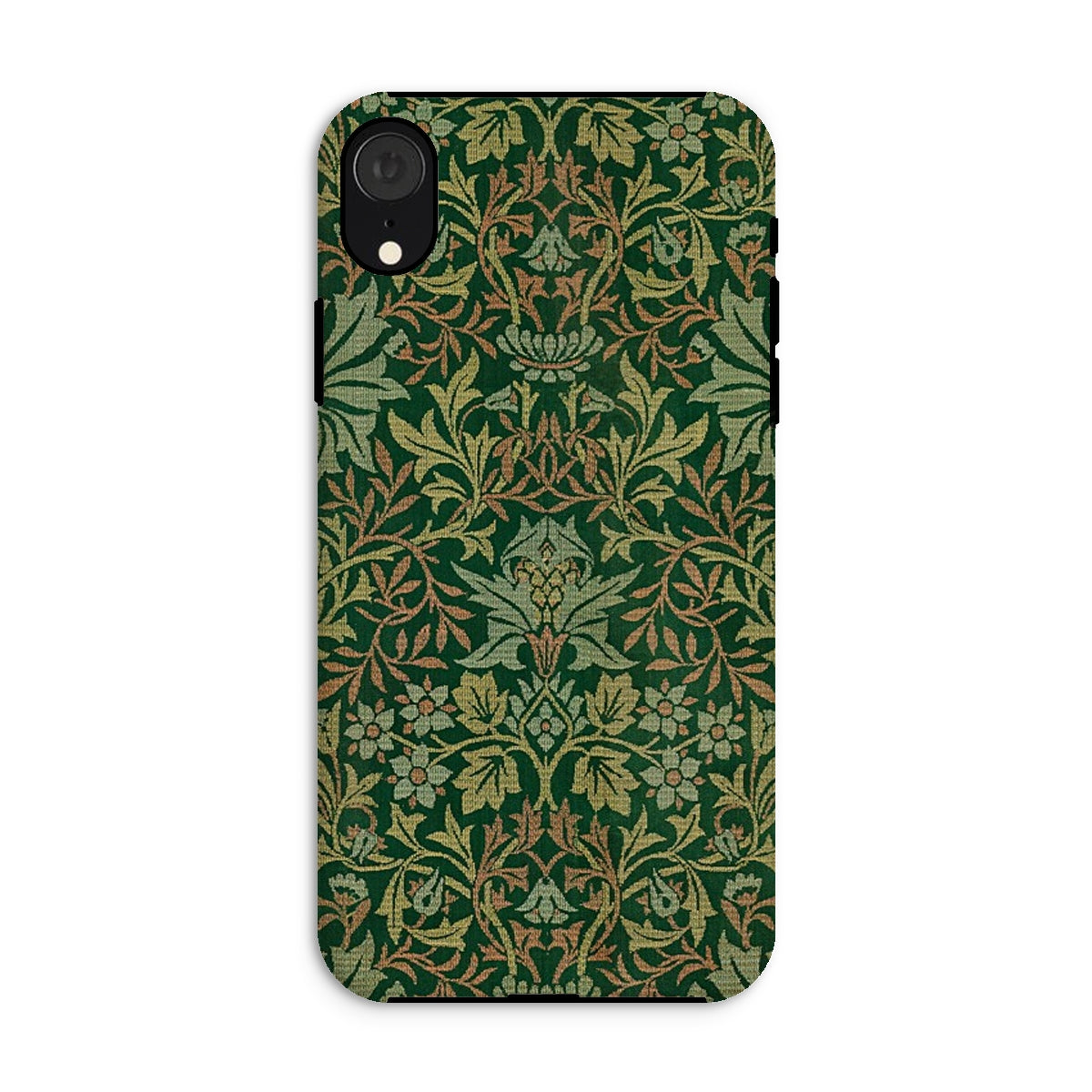 Flower Garden William Morris Pattern Iphone Case, Xr / Matte, Smartphone Case Intricate Green Gold Floral Pattern