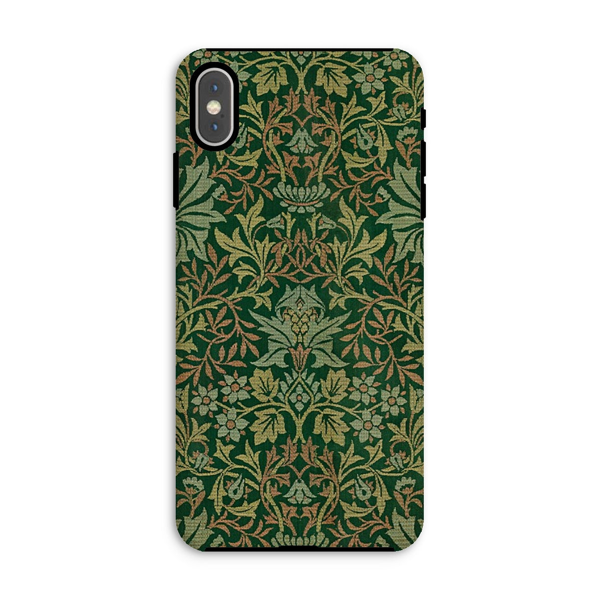 Flower Garden William Morris Pattern Iphone Case, Xs Max / Matte, Ornate Floral Patterned Phone Case Green Gold Design