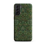 Flower Garden - William Morris Pattern Phone Case Samsung Galaxy S21 Plus / Matte Dark Green Phone Case Intricate Vintage-inspired Floral