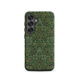Flower Garden - William Morris Pattern Phone Case Samsung Galaxy S25 / Matte Dark Green Phone Case Intricate Vintage-style Floral Vine