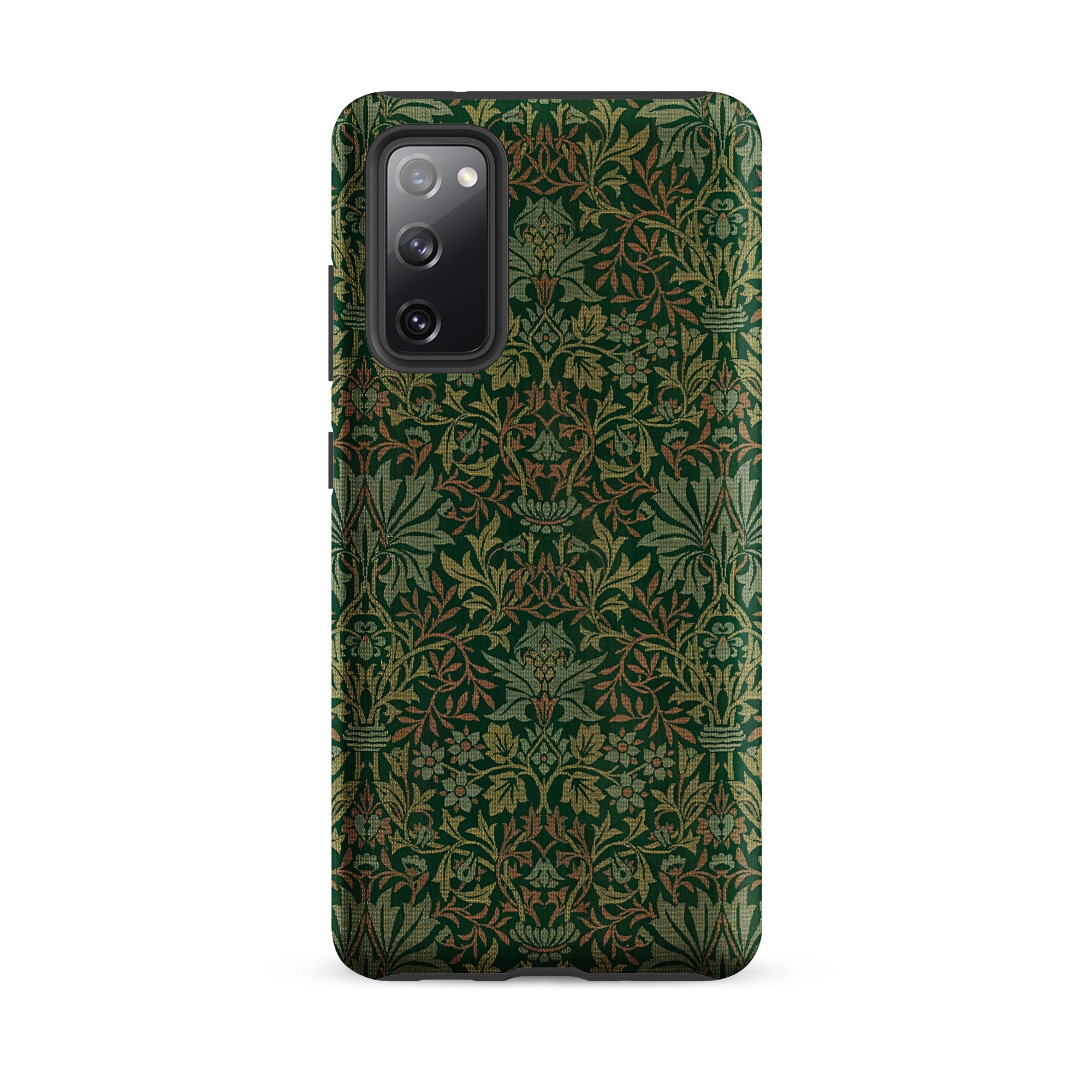 Flower Garden William Morris Pattern Samsung Case, Galaxy S20 Fe / Matte, Smartphone Case Dark Green Intricate Floral Pattern