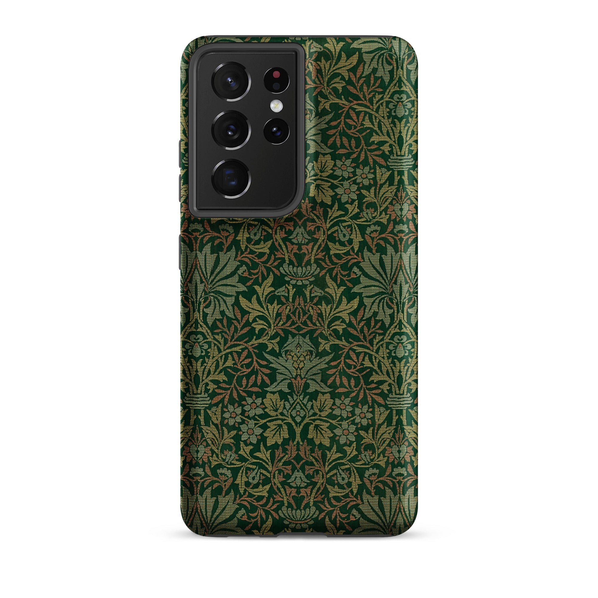 Flower Garden William Morris Pattern Samsung Case, Galaxy S21 Ultra / Matte, Smartphone Dark Green Intricately Patterned Case