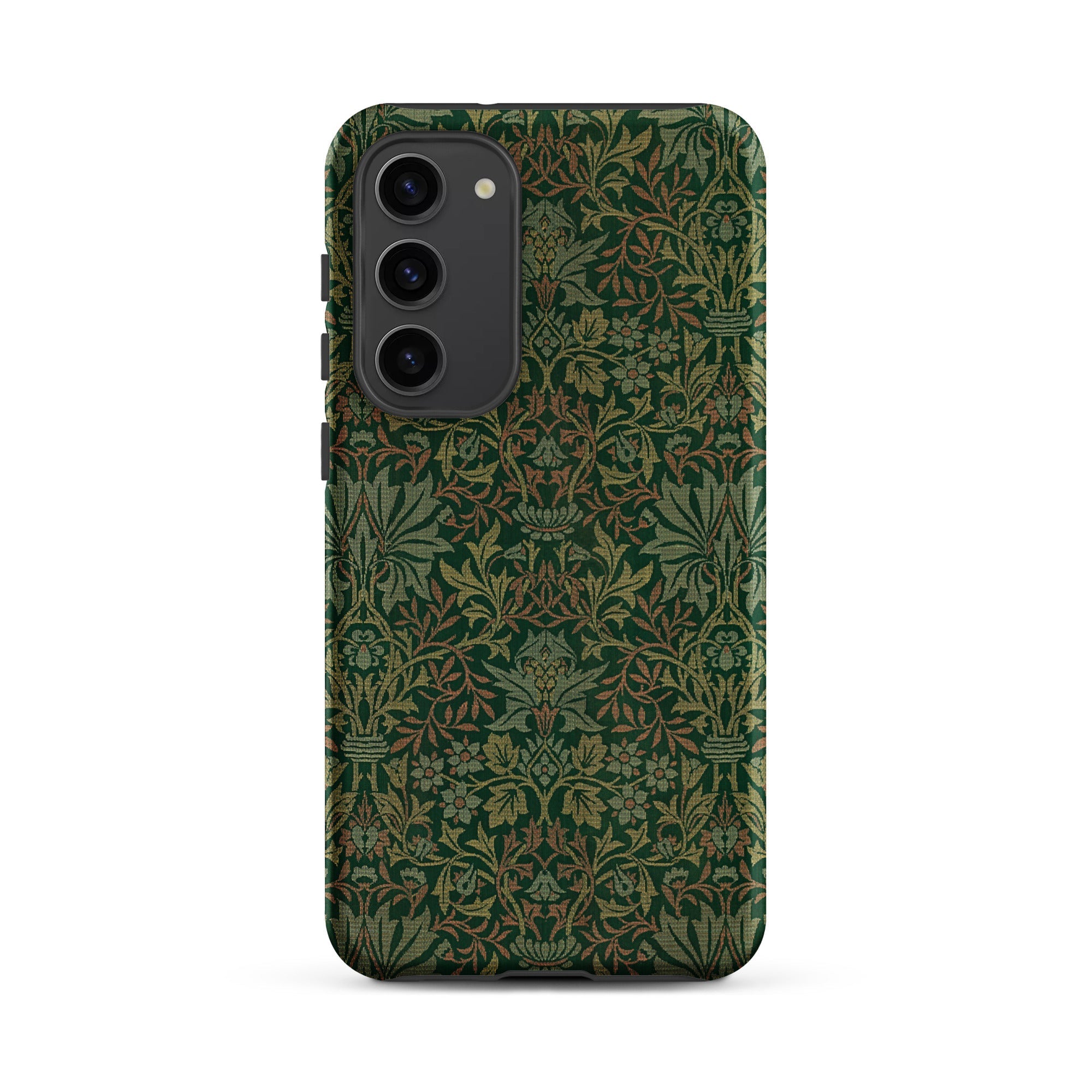 Flower Garden William Morris Pattern Samsung Case, Galaxy S23 Plus / Matte, Smartphone Dark Green Intricately Patterned Case Floral Leaf