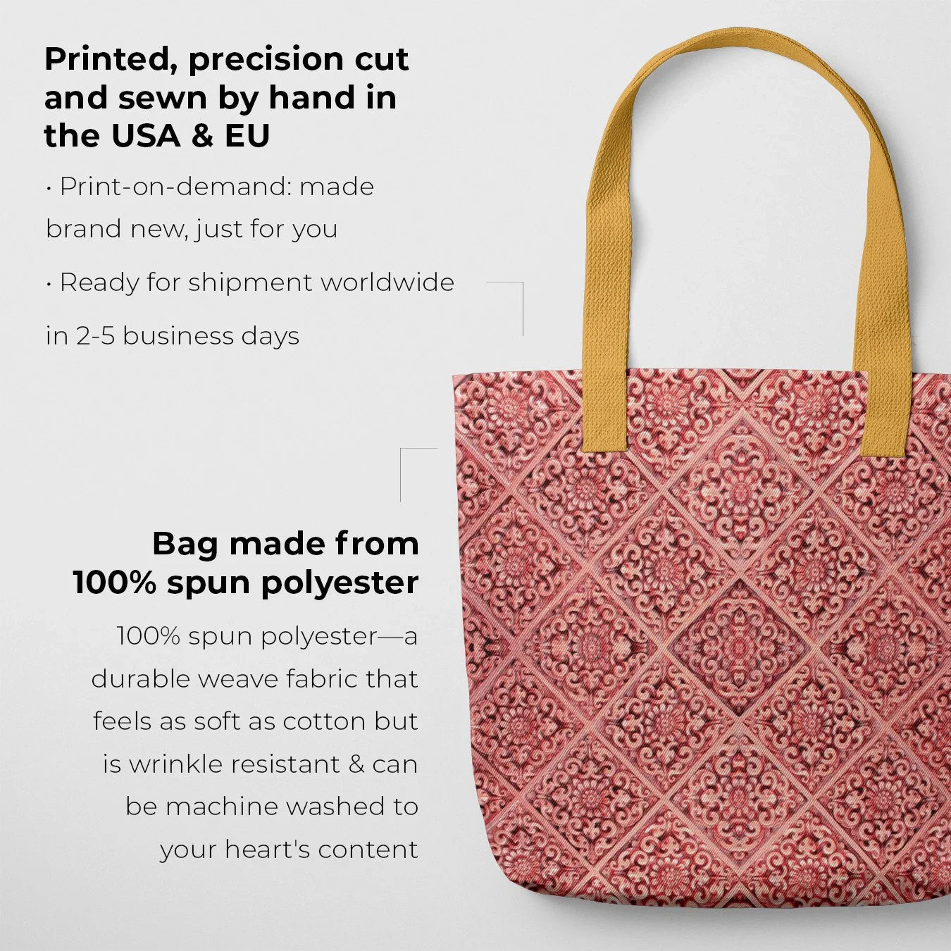 Flower Maze - Hot Pink Heavy Duty Shopping Tote Bags