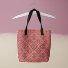 Flower Maze - Hot Pink Heavy Duty Shopping Tote - Black Handles