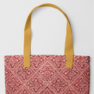 Flower Maze - Hot Pink Heavy Duty Shopping Tote - Yellow Handles