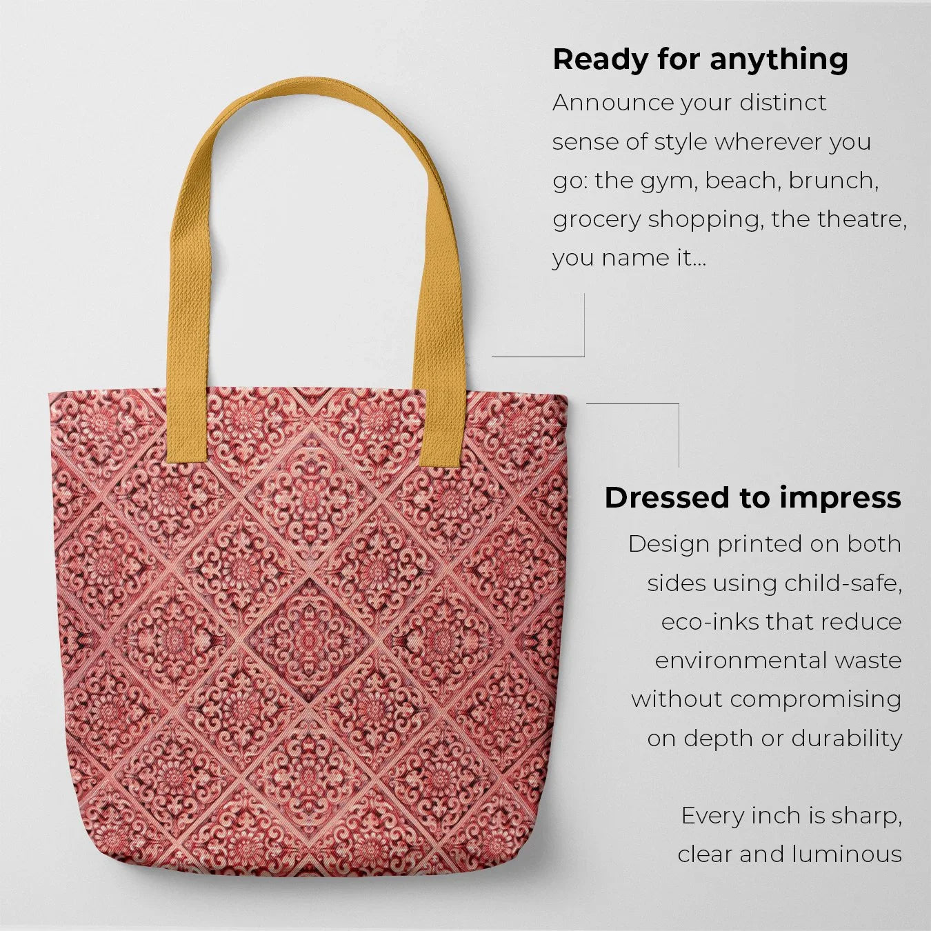 Flower Maze - Hot Pink Heavy Duty Shopping Tote