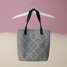 Flower Maze Tote - Black and White Shopping Bag Handles Bags