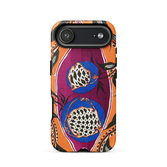 Flower Pods - E.a. Seguy Pochoir Phone Case Iphone 17 Air / Matte Orange Purple Abstract Art Phone Case Black Accents Flower Pods Iphone