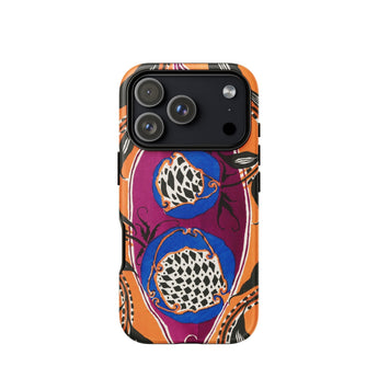 Flower Pods - E.a. Seguy Pochoir Phone Case Iphone 17 Pro / Matte Orange Purple Abstract Patterned Phone Case Three Camera Flower Pods