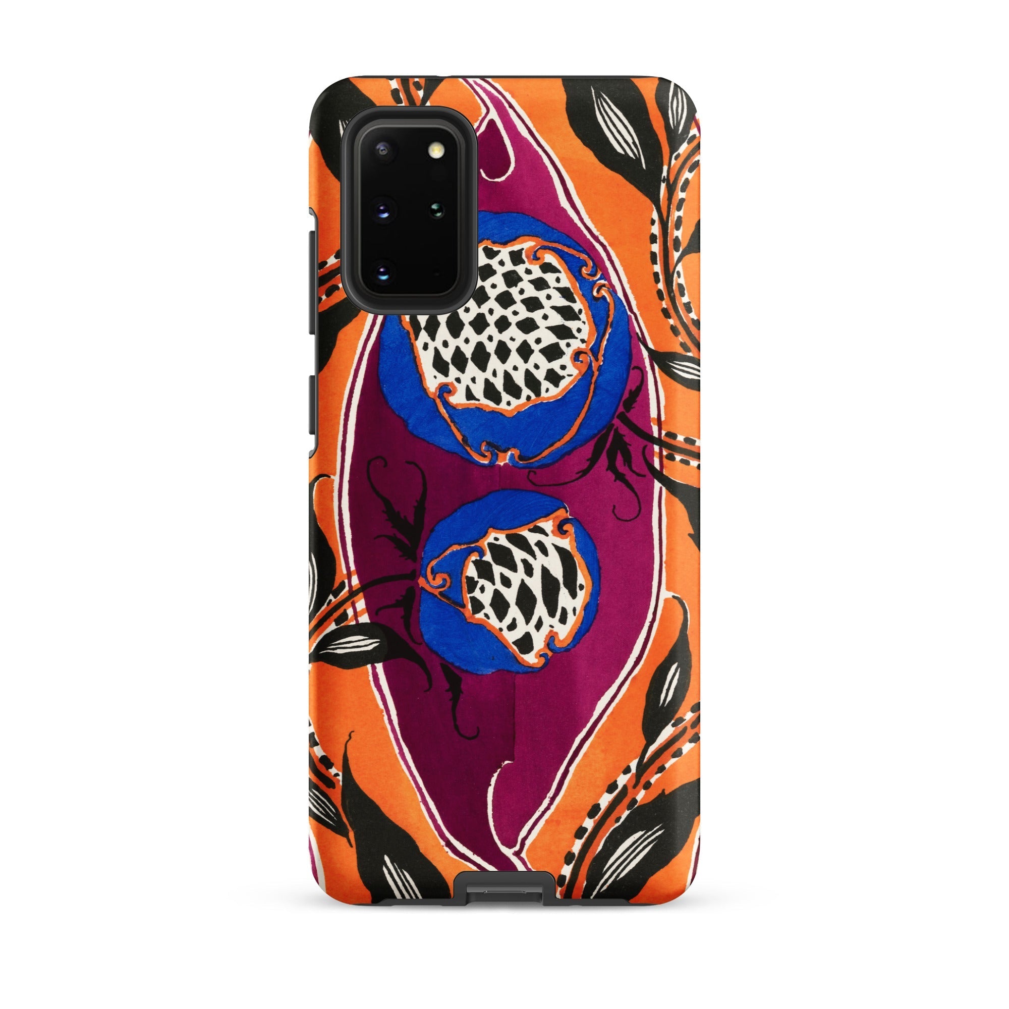Flower Pods E.a. Seguy Pochoir Samsung Case, Galaxy S20 Plus / Matte, Orange Purple Blue Smartphone Case Floral Design