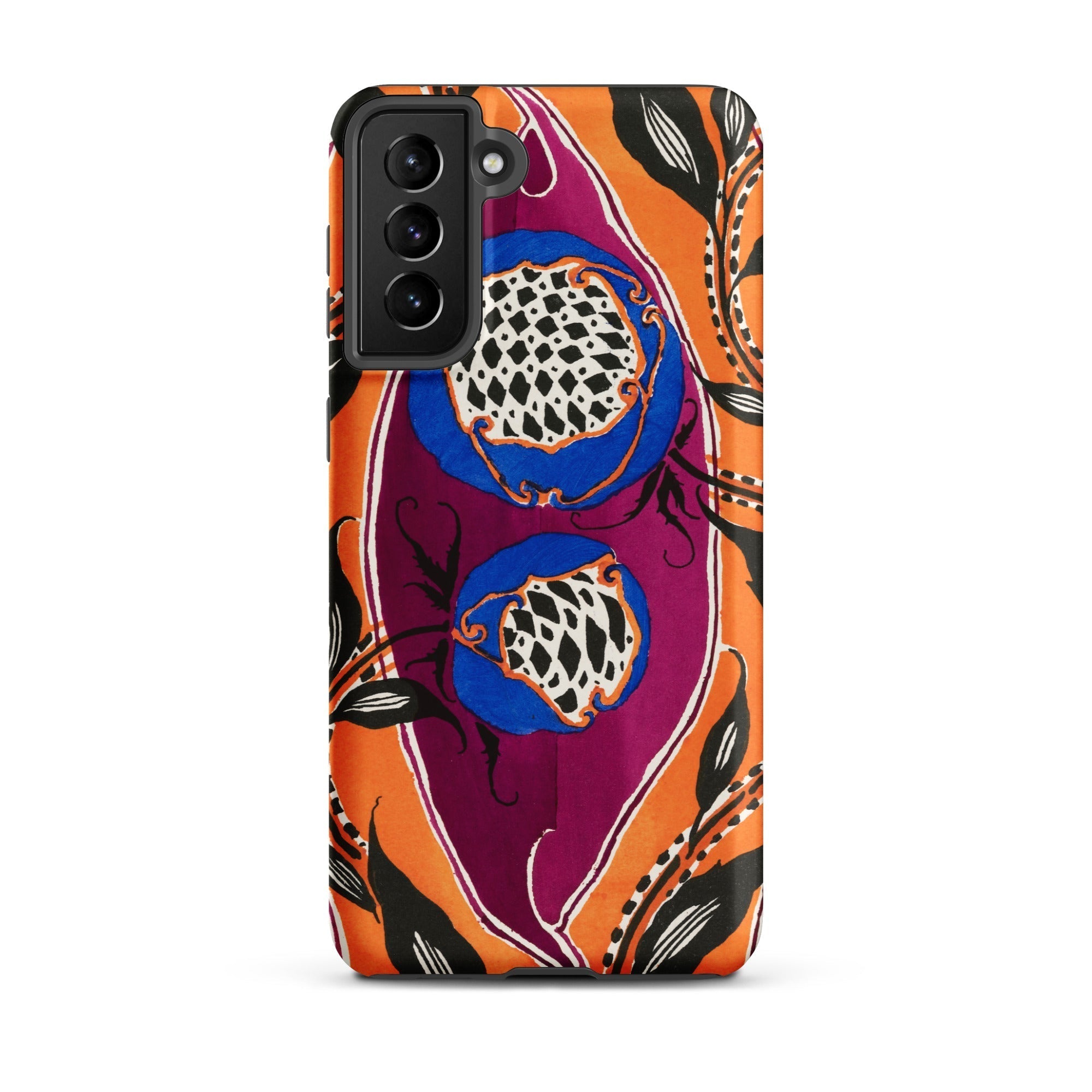 Flower Pods E.a. Seguy Pochoir Samsung Case, Galaxy S21 Plus / Matte, Samsung Galaxy S21 + Phone Case Vibrant Orange Purple