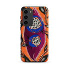 Flower Pods E.a. Seguy Pochoir Samsung Case, Galaxy S23 Plus / Matte, Smartphone Case Abstract Floral Design Orange Purple Blue