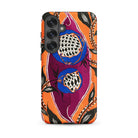 Flower Pods E.a. Seguy Pochoir Samsung Case, Galaxy S25 Plus / Matte, Smartphone Case Vibrant Orange Purple Blue Floral Pattern