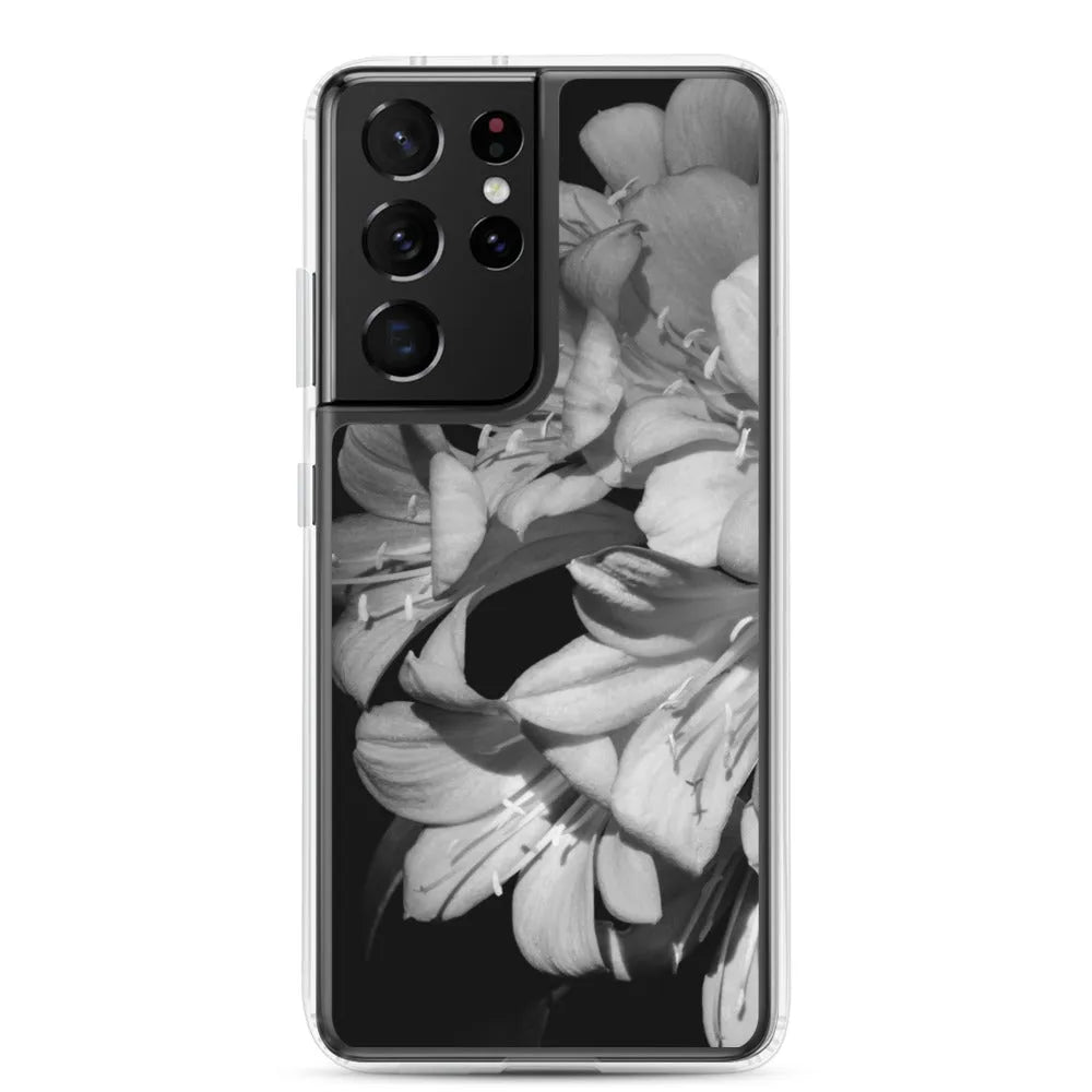 Flower Power Samsung Galaxy Case - black And White - Samsung Galaxy S21 Ultra - Mobile Phone Cases - Aesthetic Art