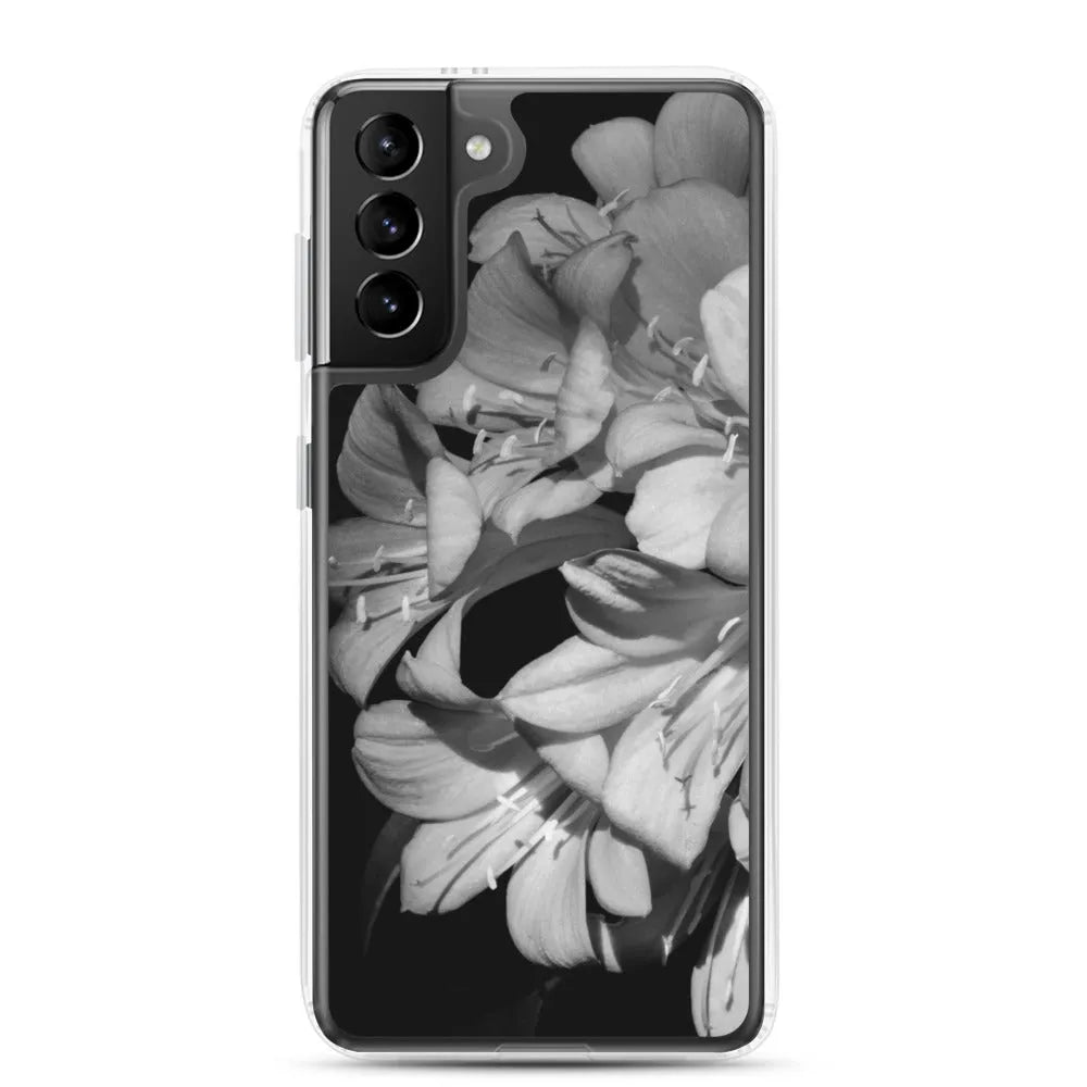 Flower Power Samsung Galaxy Case - black And White - Samsung Galaxy S21 Plus - Mobile Phone Cases - Aesthetic Art