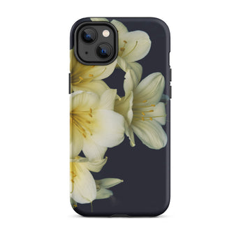 Flower Power too - Yellow Clivia Miniata Iphone Case, 14 Plus / Matte, Floral-patterned Phone Case
