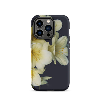 Flower Power too - Yellow Clivia Miniata Iphone Case, 14 Pro / Matte, Floral-patterned Phone Case