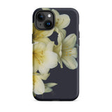 Flower Power too - Yellow Clivia Miniata Iphone Case, 15 Plus / Matte, Floral-patterned Phone Case