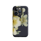 Flower Power too - Yellow Clivia Miniata Iphone Case, 15 Pro / Matte, Floral-patterned Phone Case
