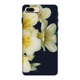 Flower Power too - Yellow Clivia Miniata Iphone Case, 8 Plus / Matte, Floral-patterned Phone Case White Lilies Dark Background