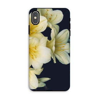 Flower Power too - Yellow Clivia Miniata Iphone Case Xs Max / Matte Phone Case Delicate White Lilies Yellow Centers Dark Clivia Miniata,