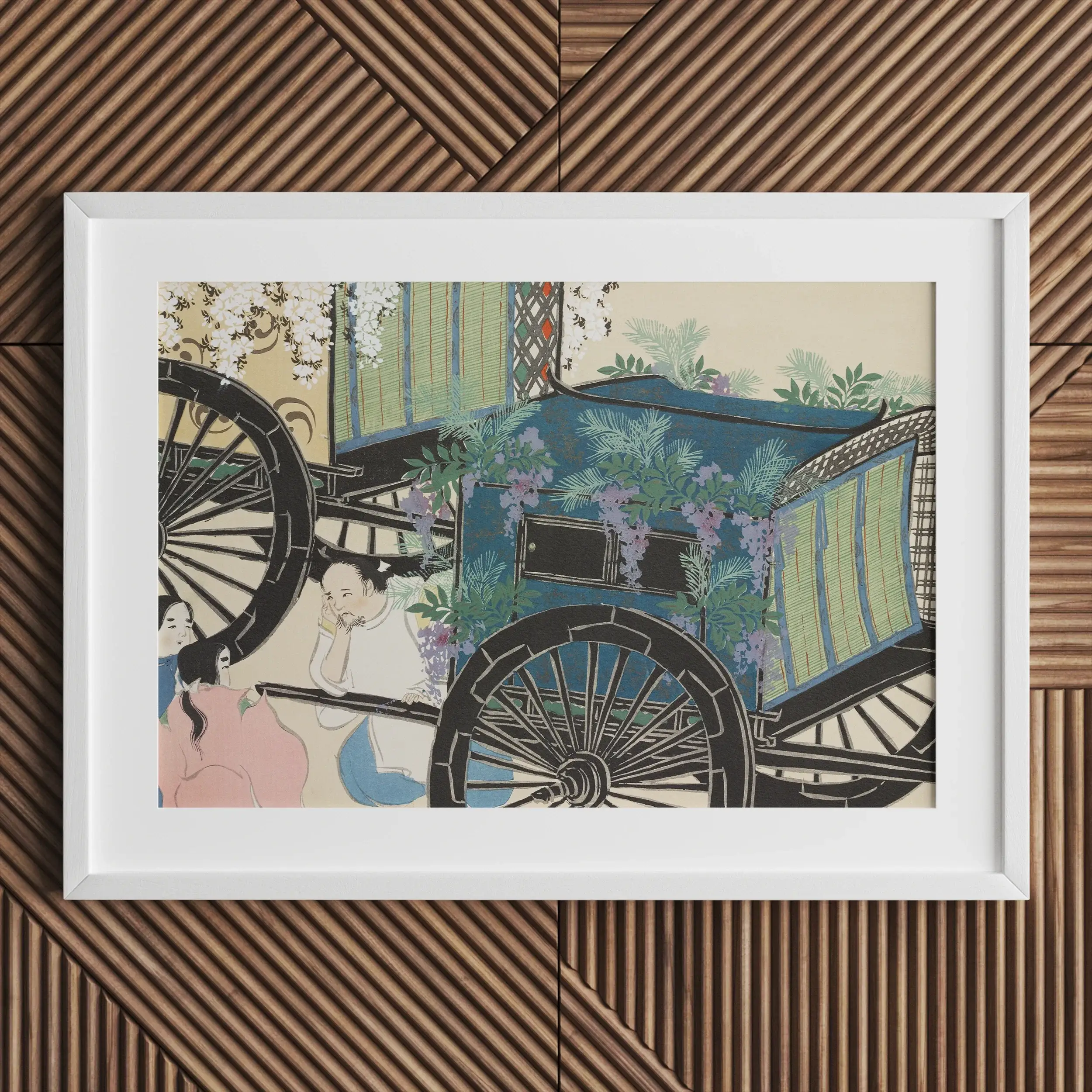 Flower Wagon - Kamisaka Sekka Momoyogusa Woodblock Art Print - Posters Prints & Visual Artwork - Aesthetic Art