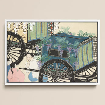 Flower Wagon - Kamisaka Sekka Woodblock Art Print / Canvas, 17x12’’ / A3 / White Frame, Posters Prints & Visual Artwork, Toby Leon
