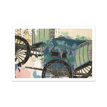 Flower Wagon - Kamisaka Sekka Woodblock Art Print / Canvas, Kamisaka Sekka, Sekka Momoyogusa Woodblock, Meiji-era Gem Blending