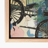 Flower Wagon - Kamisaka Sekka Woodblock Art Print / Canvas Wooden-framed Traditional Japanese Woodblock-style Illustration Figures Cart,